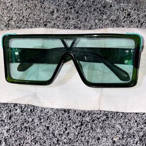 Green Oversized Square Sunglasses